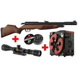 GAMO - Pack  Riser Punisher 5,5 mm 40 J + Lunette 3-9 x 40 WR + Compresseur PCP + Plombs Pro Magnum Penetration (x250) 