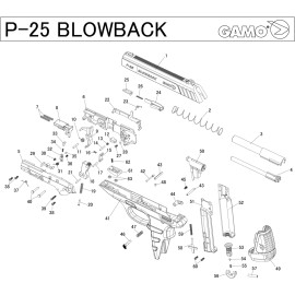 GAMO - Pistolet  P25 BLOWBACK - Cal. 4,5 mm - 3,98 joules - CO2 