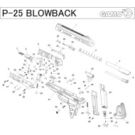 GAMO - Pistolet  P25 BLOWBACK - Cal. 4,5 mm - 3,98 joules - CO2 